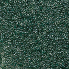 50g Miyuki Round Seed Bead 11/0 Inside Color Lined Hunter Green (217)