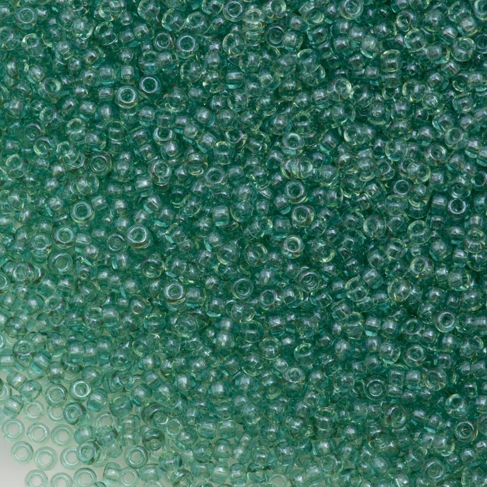50g Miyuki Round Seed Bead 11/0 Transparent Seafoam Luster (2445)