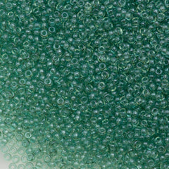 10g Miyuki Round Seed Bead 11/0 Transparent Seafoam Luster (2445)