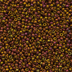 50g Miyuki Round Seed Bead 11/0 Tea Berry Gold Iris (2449)