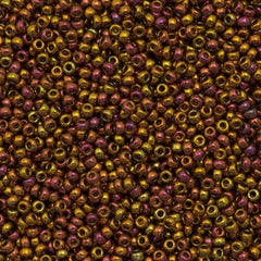 Miyuki Round Seed Bead 8/0 Tea Berry Gold Iris 22g Tube (2449)