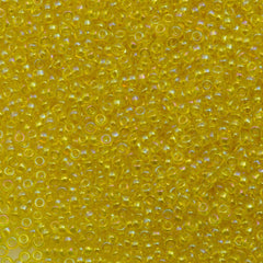 10g Miyuki Round Seed Bead 11/0 Transparent Yellow AB (252)