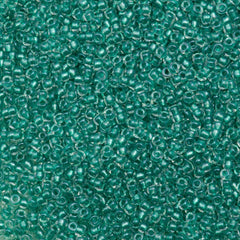 50g Miyuki Round Seed Bead 11/0 Inside Color Lined Aqua Luster (2605)
