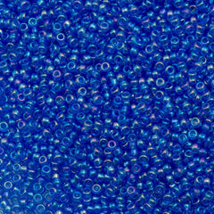 10g Miyuki Round Seed Bead 11/0 Transparent Medium Blue AB (261)