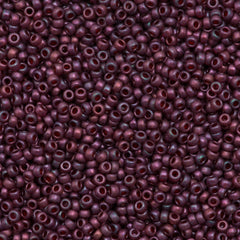 Miyuki Round Seed Bead 8/0 Semi Matte Gold Luster Cranberry 22g Tube (313SF)