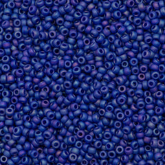 10g Miyuki Round Seed Bead 11/0 Matte Opaque Cobalt AB (414FR)