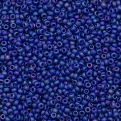 50g Miyuki Round Seed Bead 11/0 Matte Opaque Cobalt AB (414FR)