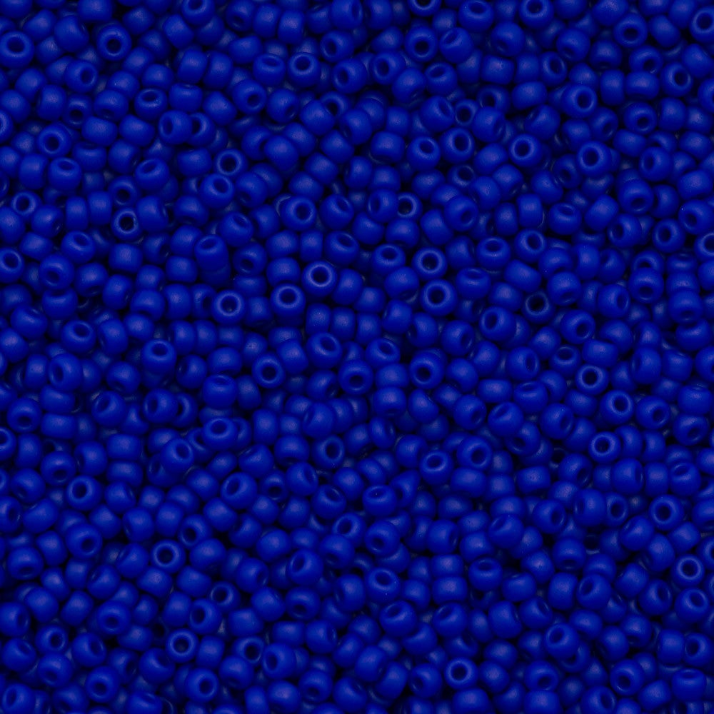 10g Miyuki Round Seed Bead 11/0 Opaque Matte Cobalt (414F)