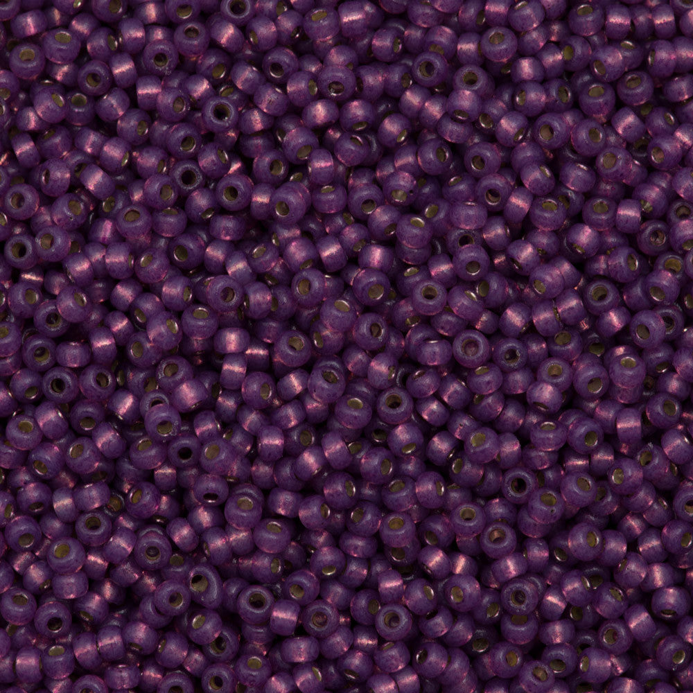 Miyuki Round Seed Bead 8/0 Duracoat Silver Lined Dyed Dark Lilac 22g Tube (4248)
