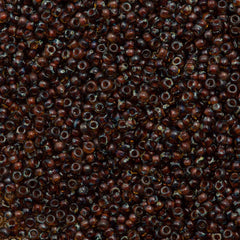 50g Miyuki Round Seed Bead 11/0 Transparent Dark Amber Picasso (4502)