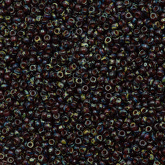 50g Miyuki Round Seed Bead 11/0 Transparent Garnet Picasso (4504)
