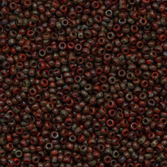 Miyuki Round Seed Bead 8/0 Opaque Red Picasso 22g Tube (4513)