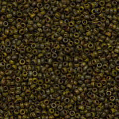 Miyuki Round Seed Bead 11/0 Opaque Yellow Picasso 22g Tube (4519)