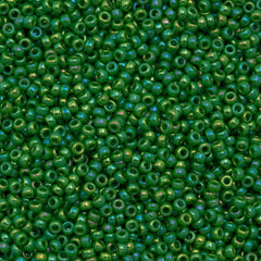 50g Miyuki Round Seed Bead 11/0 Opaque Green AB (480)