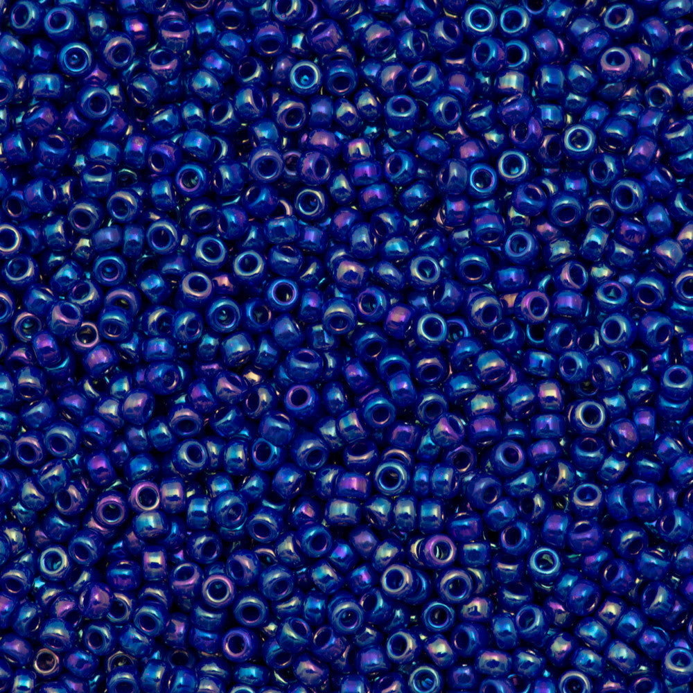 Miyuki Round Seed Bead 8/0 Opaque Royal Blue AB 30g (484)