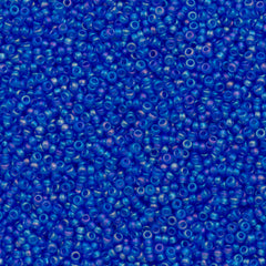 50g Miyuki Round Seed Bead 11/0 Semi Matte Transparent Blue AB (150SFR)
