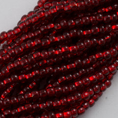 Czech Seed Bead Copper Lined Ruby 1/2 Hank 8/0 (99090)