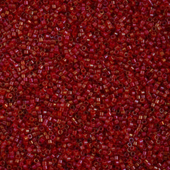 25g Miyuki Delica Seed Bead 11/0 Inside Color Lined Red AB DB295