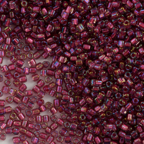 Miyuki Triangle Seed Bead 5/0 Light Rose Inside Color Lined Dark Rose 10g (1833)