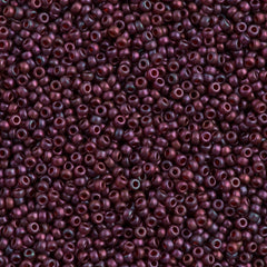 50g Miyuki Round Seed Bead 11/0 Semi Matte Gold Luster Cranberry (313SF)