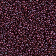 Miyuki Round Seed Bead 11/0 Semi Matte Gold Luster Cranberry 22g Tube (313SF)