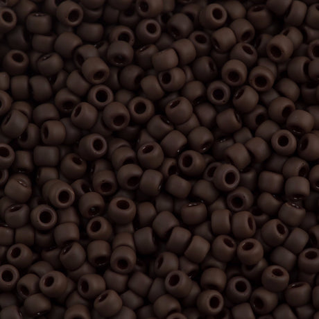 Toho Round Seed Bead 8/0 Opaque Matte Brown 2.5-inch tube (46F)