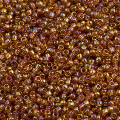 50g toho Round Seed Bead 8/0 Transparent Dark Amber AB 30g (162C)