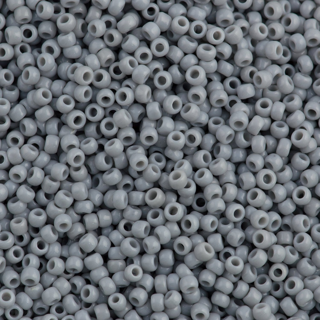 Toho Round Seed Beads 8/0 Opaque Gray 5.5-inch tube (53)