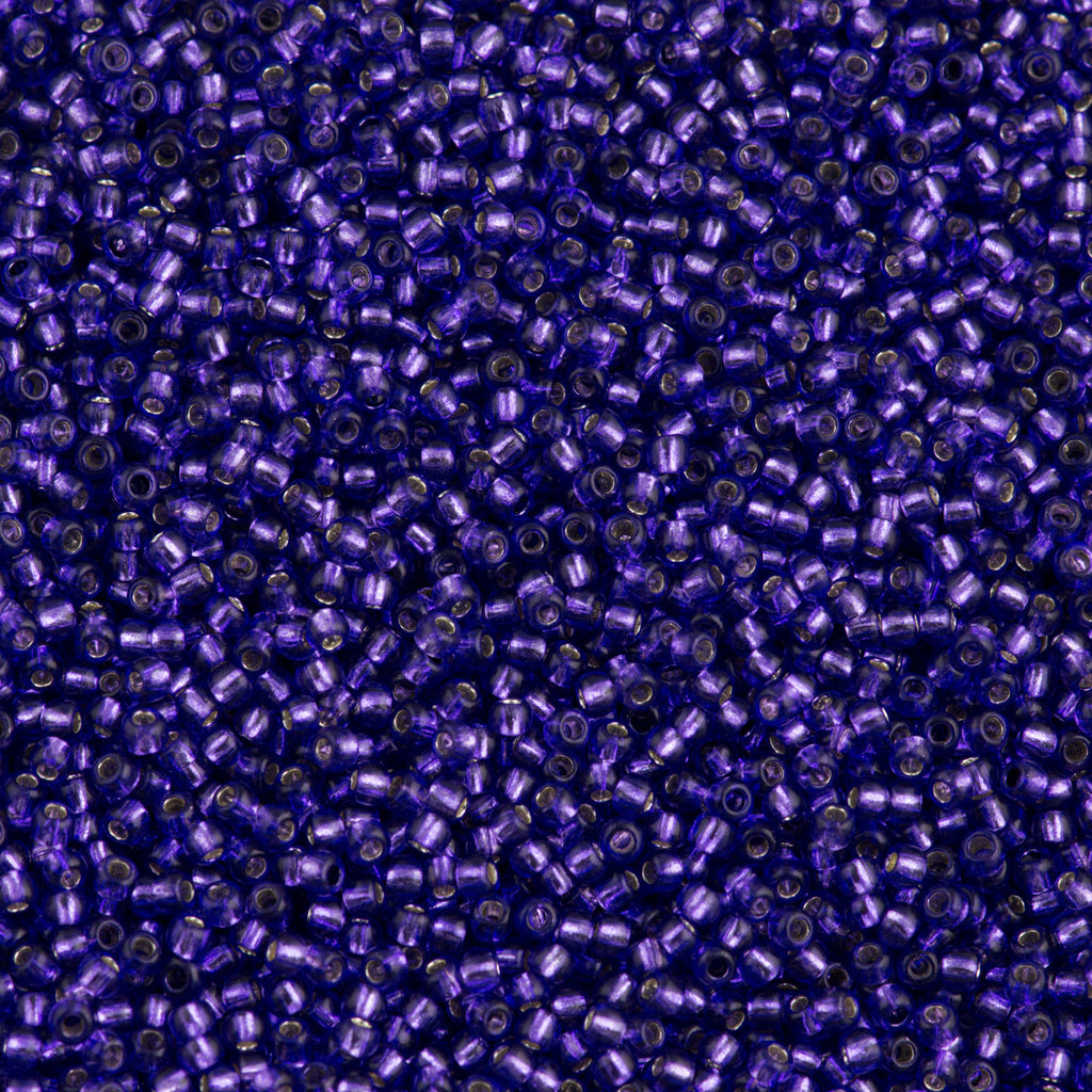 Toho Round Seed Bead 15/0 Silver Lined Purple 2.5-inch Tube (2224)