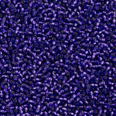 Toho Round Seed Bead 15/0 Silver Lined Purple 2.5-inch Tube (2224)