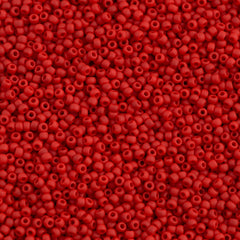 Toho Round Seed Bead 11/0 Opaque Matte Orange Red 2.5-inch Tube (45AF)