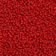 Toho Round Seed Bead 11/0 Opaque Matte Orange Red 2.5-inch Tube (45AF)