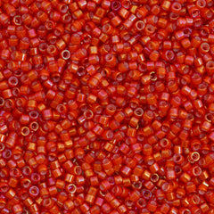 Miyuki Delica Seed Bead 11/0 Inside Dyed Color Red White 2-inch Tube DB1780