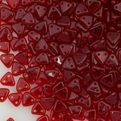 15g CzechMates 6mm Two Hole Triangle Beads Siam Ruby (90080)
