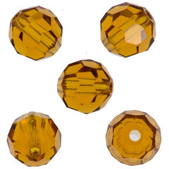 24 Preciosa Czech Crystal 6mm MC Round Bead Topaz 10070