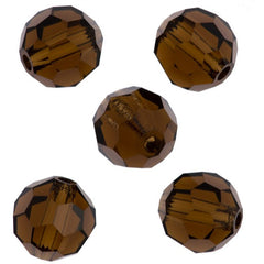 24 Preciosa Czech Crystal 6mm MC Round Bead Smoked Topaz 10220