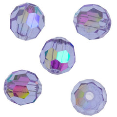 24 Preciosa Czech Crystal 6mm MC Round Bead Violet AB 20310AB