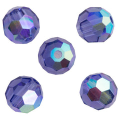 24 Preciosa Czech Crystal 6mm MC Round Bead Tanzanite AB (20410AB)