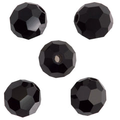 24 Preciosa Czech Crystal 4mm MC Round Bead Jet (23980)