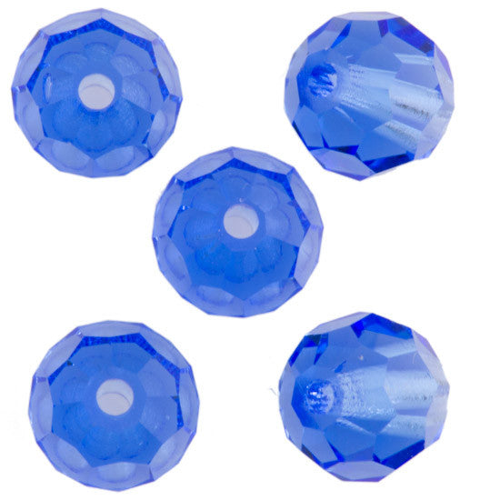 24 Preciosa Czech Crystal 4mm MC Round Bead Sapphire 30050