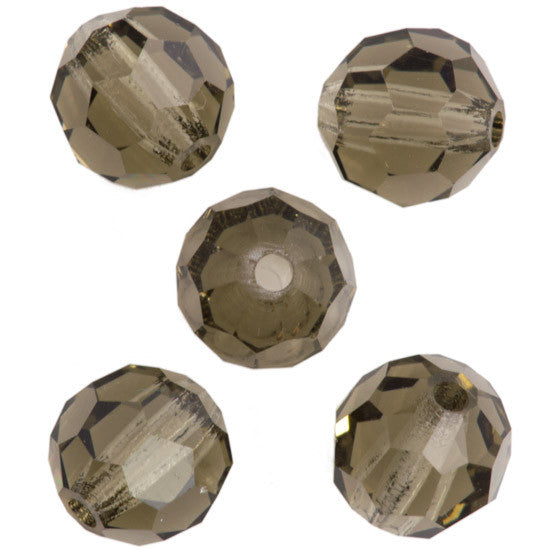 24 Preciosa Czech Crystal 6mm MC Round Bead Black Diamond 40010