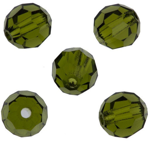 24 Preciosa Czech Crystal 4mm MC Round Bead Olivine 50230