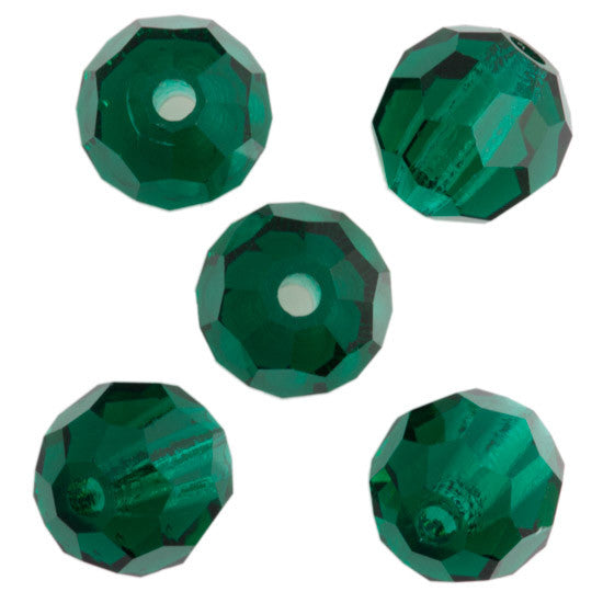 24 Preciosa Czech Crystal 4mm MC Round Bead Emerald 50730