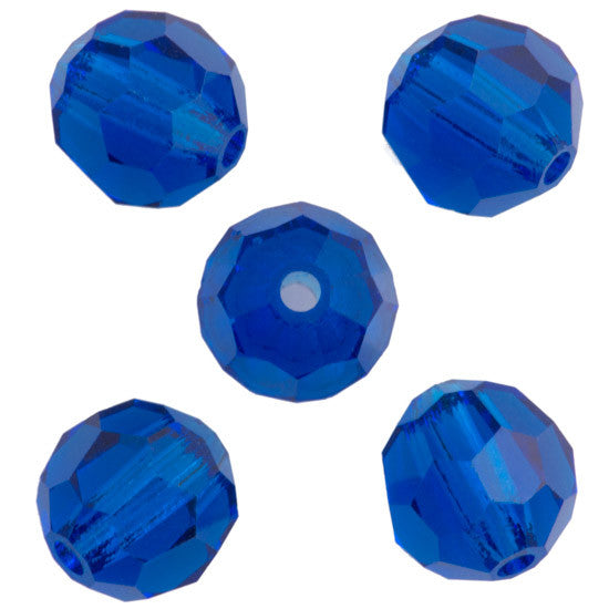 24 Preciosa Czech Crystal 6mm MC Round Bead Capri Blue 60310