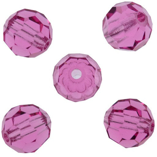 24 Preciosa Czech Crystal 6mm MC Round Bead Rose 70010