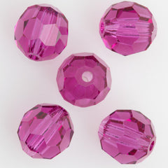 24 Preciosa Czech Crystal 4mm MC Round Bead Fuchsia 70350