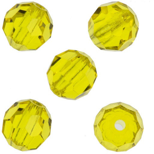 24 Preciosa Czech Crystal 6mm MC Round Bead Citrine 80310