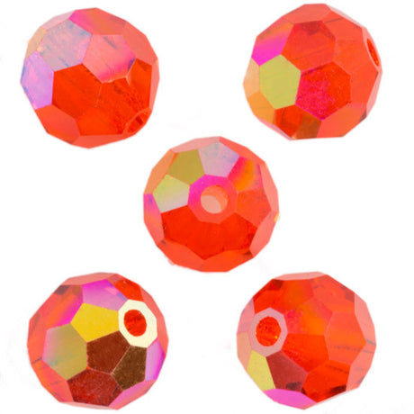 24 Preciosa Czech Crystal 4mm MC Round Bead Hyacinth AB (90040AB)