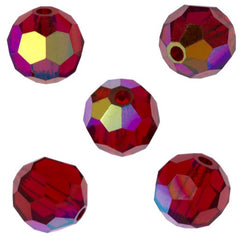 24 Preciosa Czech Crystal 6mm MC Round Bead Light Siam AB 90070AB
