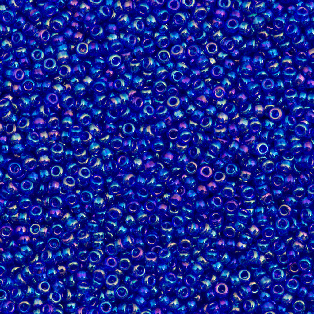 Miyuki Round Seed Bead 15/0 Transparent Cobalt Blue 2-inch Tube (177)